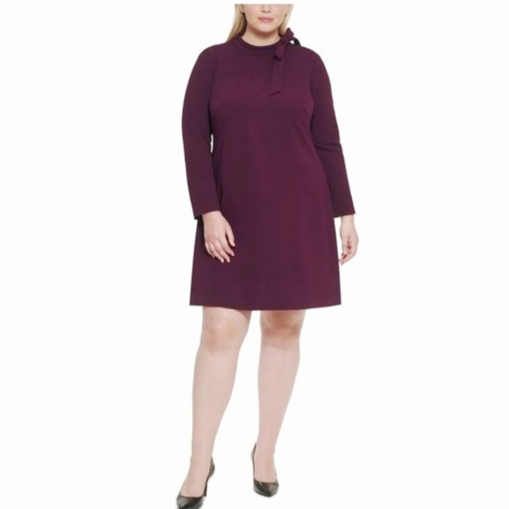 CALVIN KLEIN Bow Shoulder SCUBA DRESS